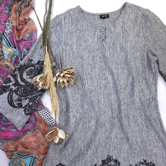 Tacera Gray and Black Women's Dress Sz XL - Picture 2 of 6